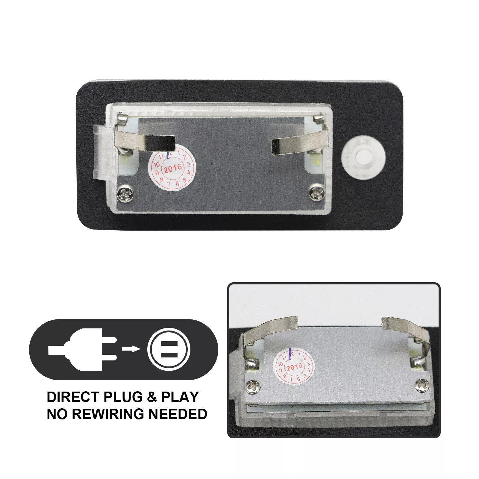 Set de 2 lumières de plaque d'immatriculation LED
