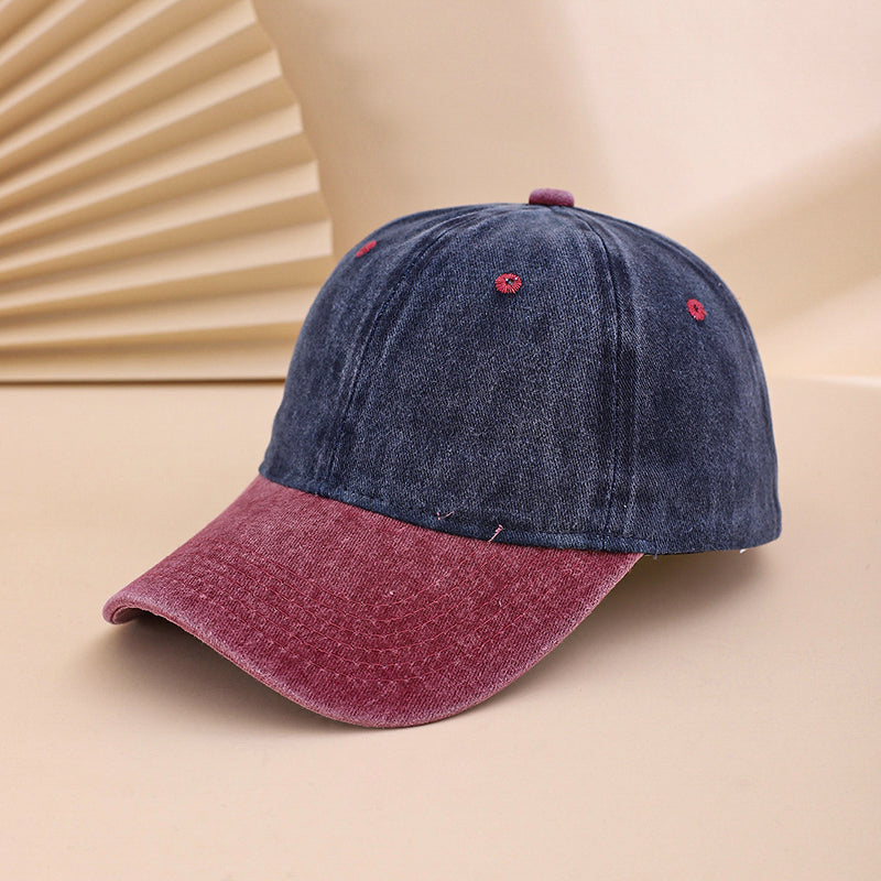 Casquette ronde réglable multicolore avec finition lavée