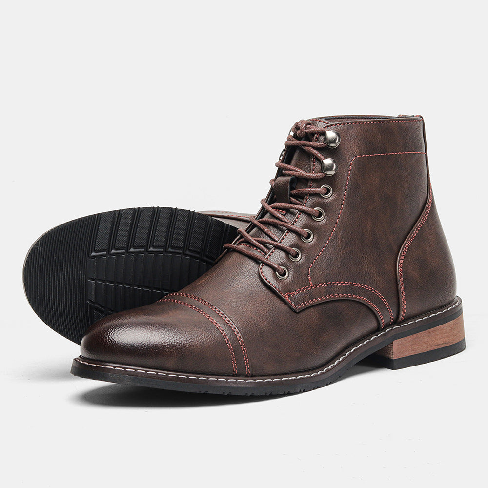 Bottes en cuir casual vintage homme