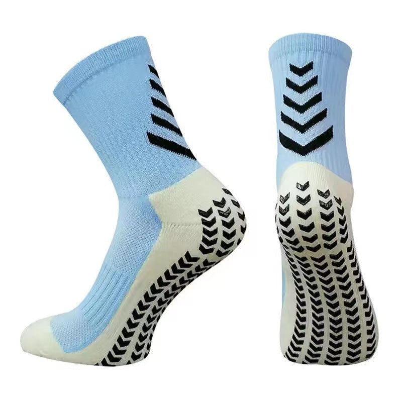 Chaussettes athlétiques mi-calf pour hommes pour course antidérapante Silicone épaissie