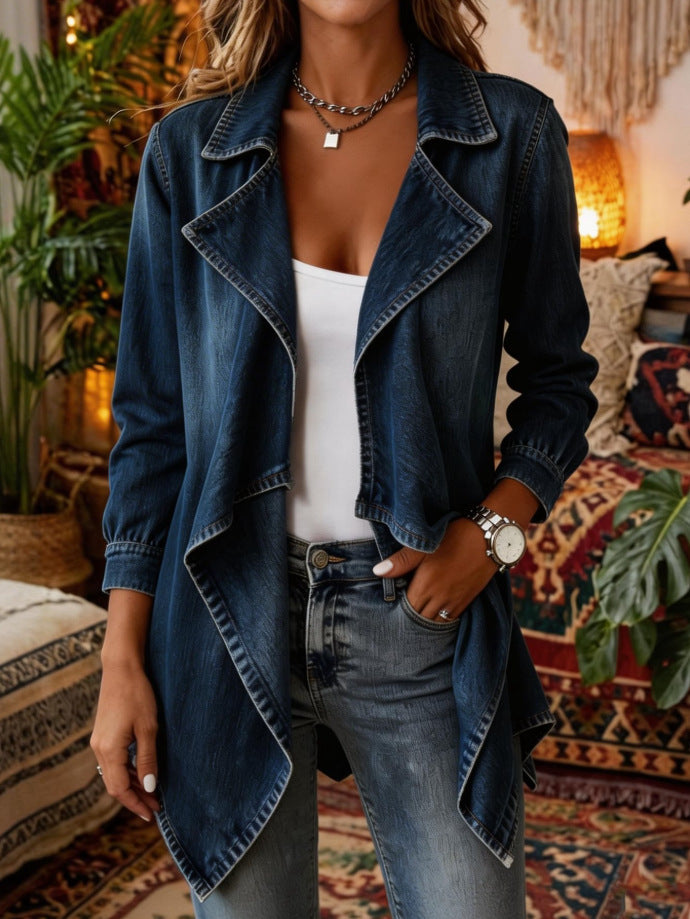 Veste de denim de taille moyenne pour femmes