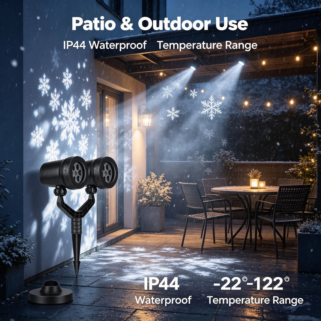Projection extérieure des flocons de neige
