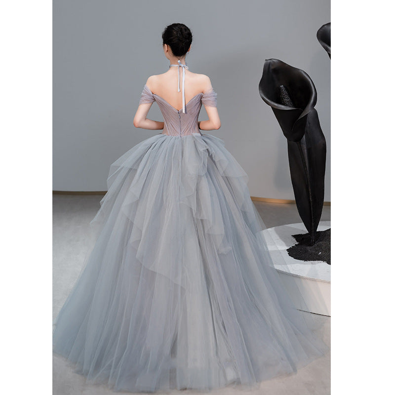 Femme Texture Hôte Cadeau Tulle Tutu Banquet français Robe Princesse