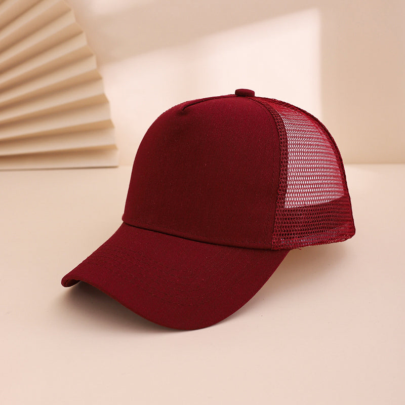 Solid-color Patchwork Mesh Respirant Soft-top Trendy et Simple Style Cap de baseball Suitab