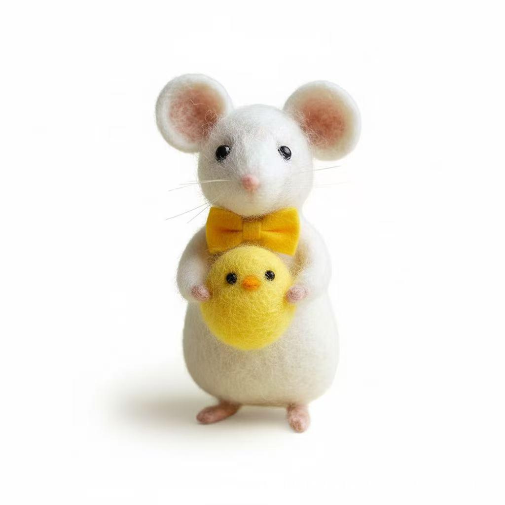 Ornement de la souris feutre de laine de Pâques