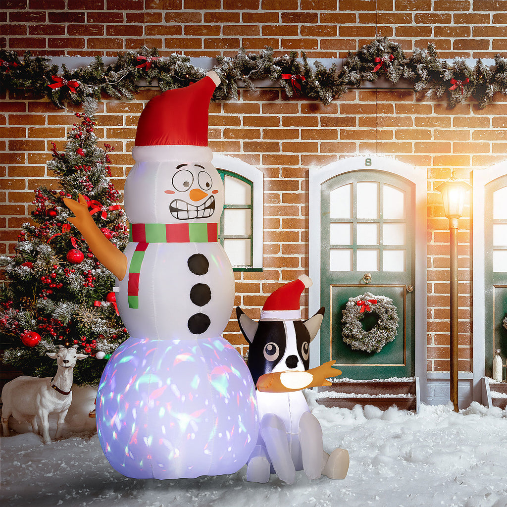 6.2ft Gonflable Père Noël avec décoration de chien