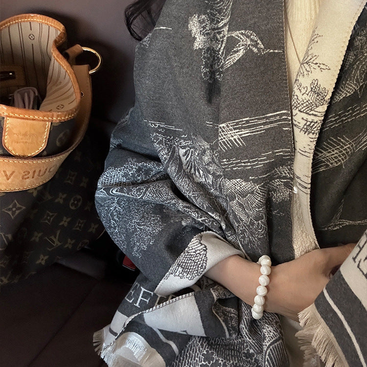 Femmes Vêtements de dessus Été Bureau chaud Niche Luxury léger petite couverture de laine Châle