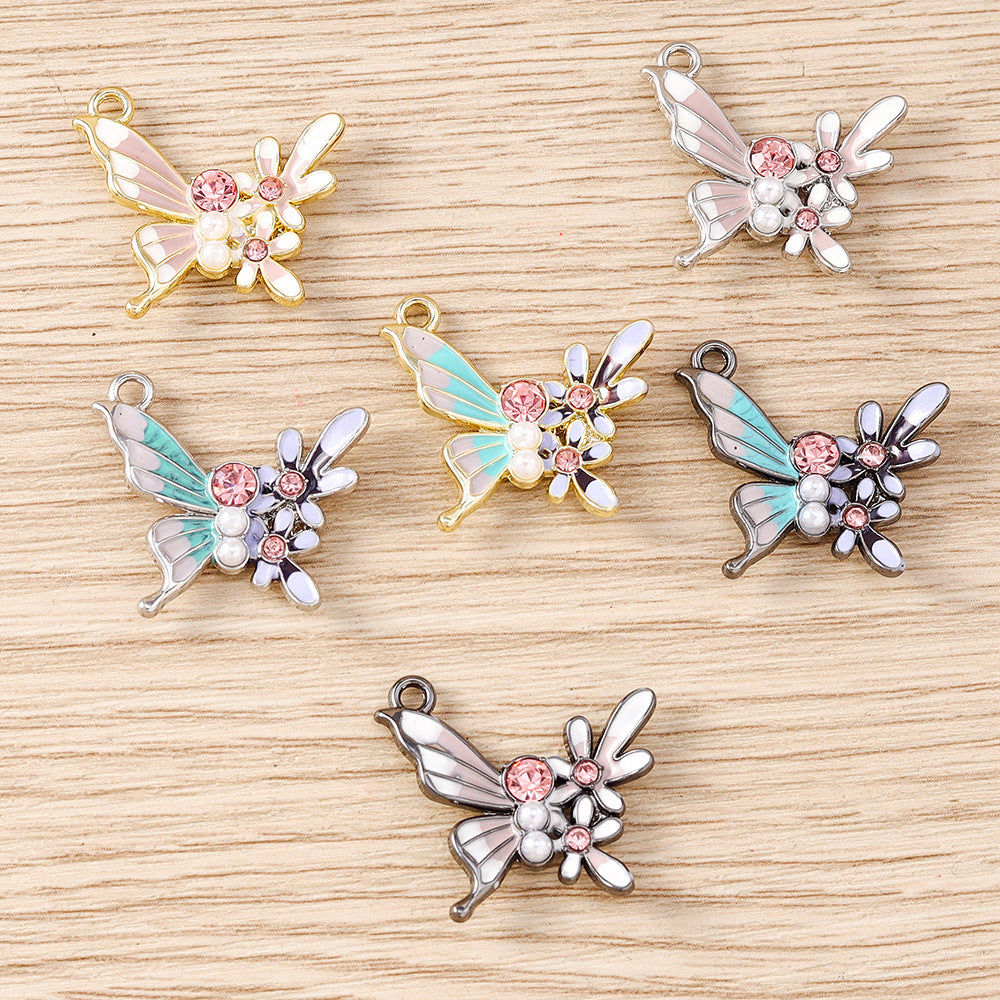 5 pièces par paquet Exquise Strass Flower Accessoires