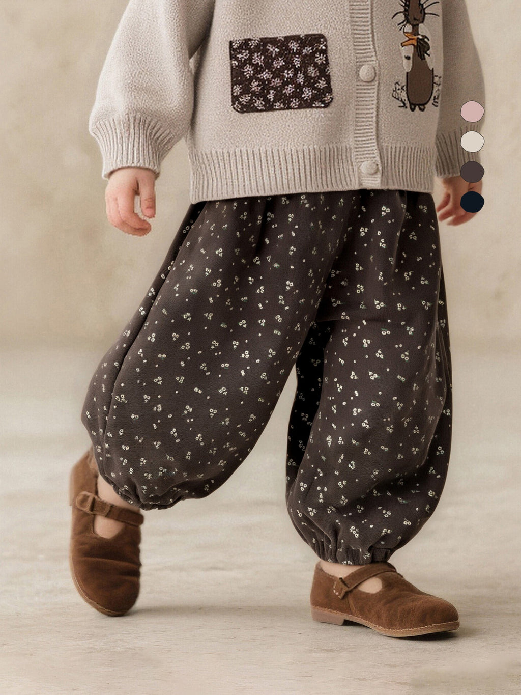 Artistique Petits-floraux Enfants Cravate polyvalente Pantalons en bois