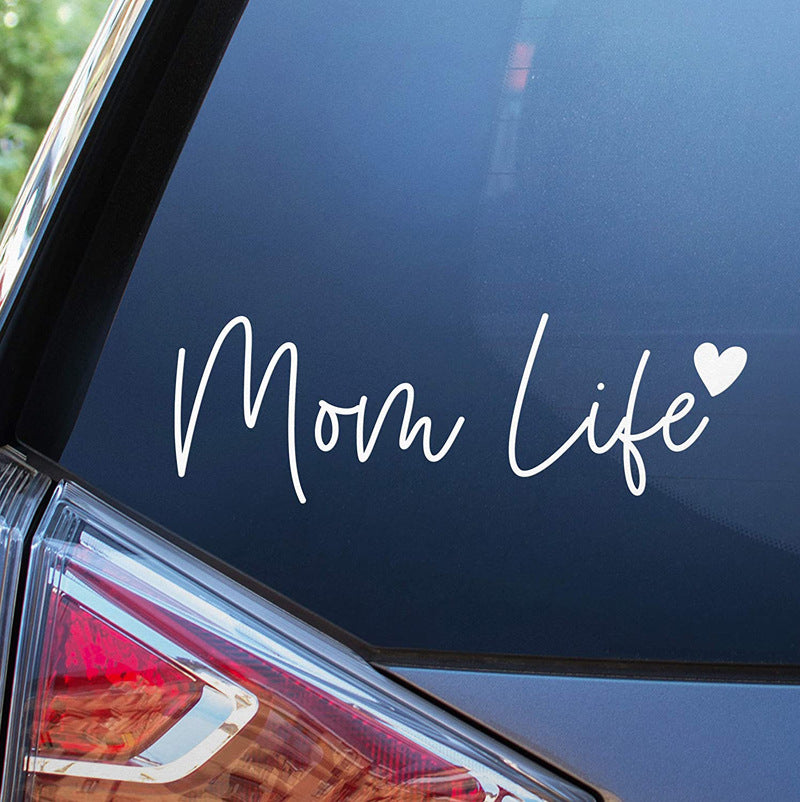 Voiture Décals Mom Life Mignon Fenêtre sculptée Stickers muraux