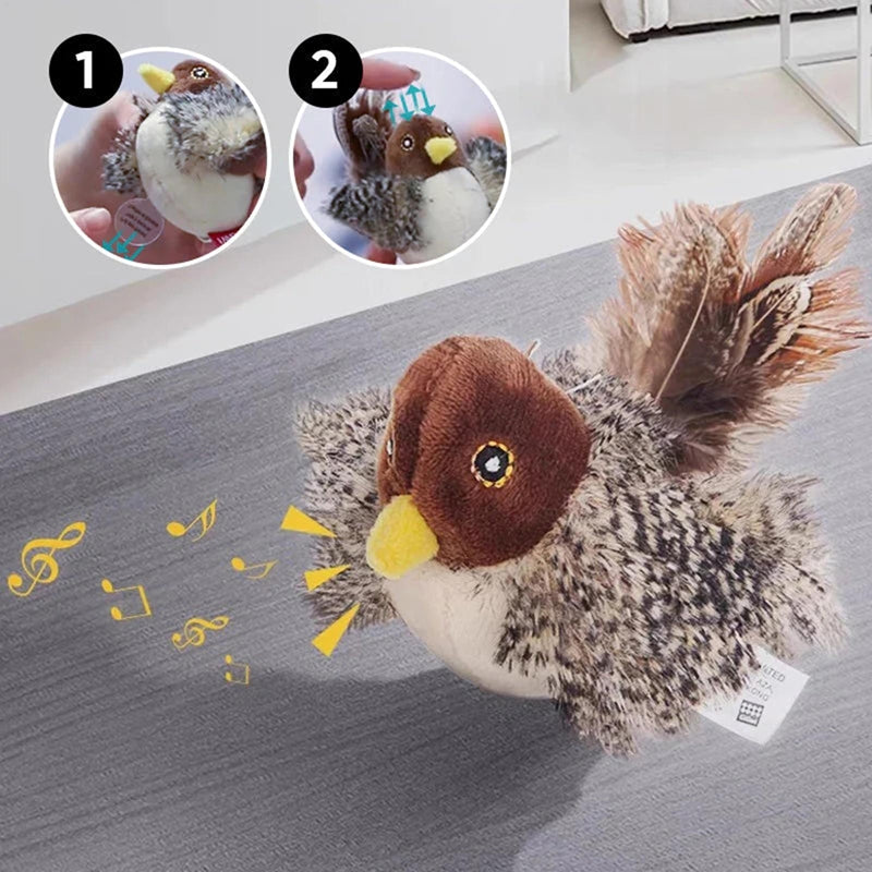 Jouets interactifs pour chats Simulation électrique en peluche d'oiseaux Chats animaux Jouets de location avec Fe