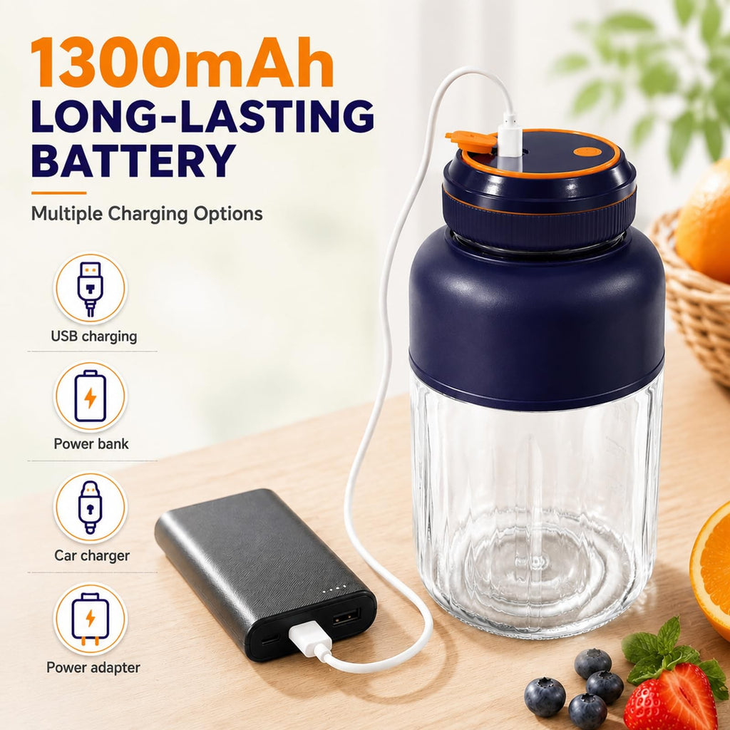 Bouteille de mélangeuse sans fil 1300ml Portable Rechargeable Smoothie