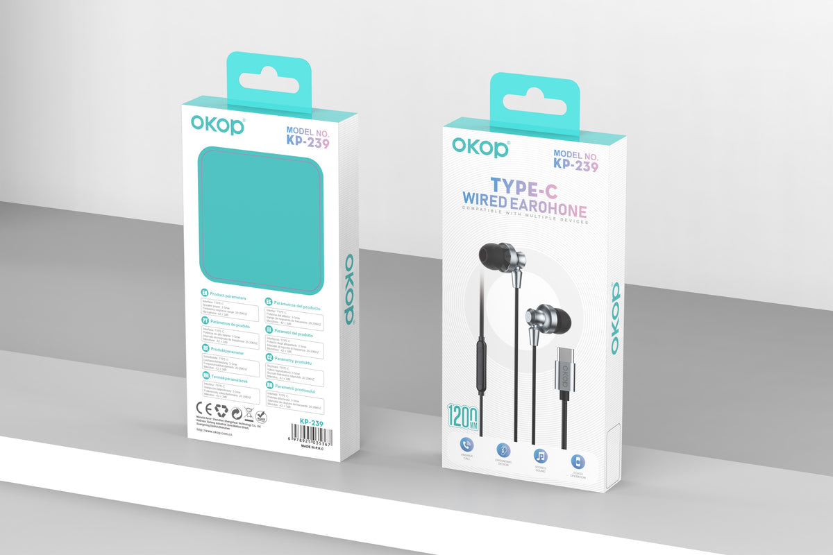 KP-239 Casques USB-C filaires audio à faible latence pour la musique et le jeu