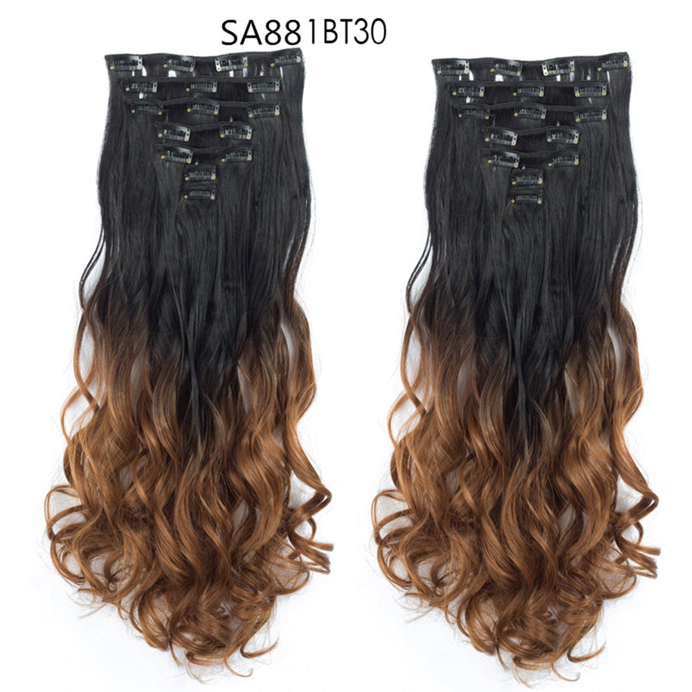Long cheveux bouclés Rideau de soie haute température