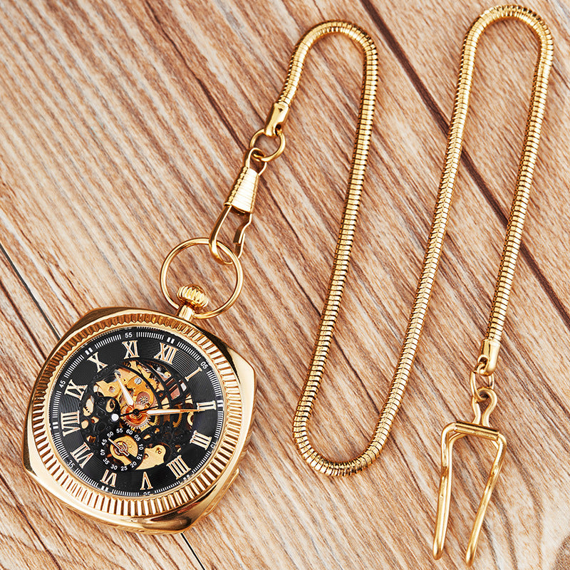 Montre de poche classique rétro tendance avec une chaîne