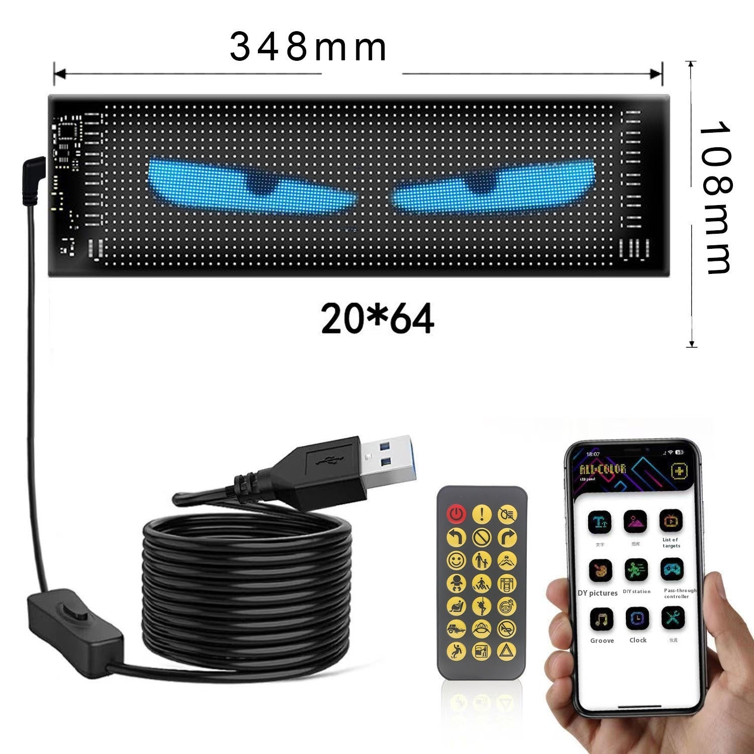 Voiture Flexible Publicité Bluetooth Smart Screen