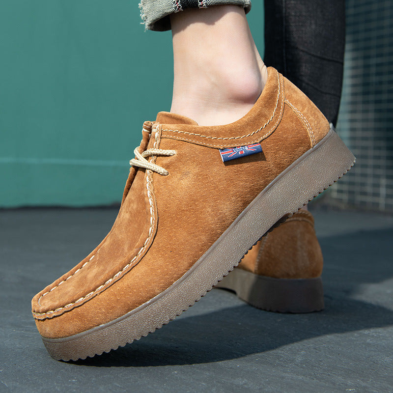 Style coréen occasionnel tendance Sneakers en cuir de style britannique tout en correspondance Hommes