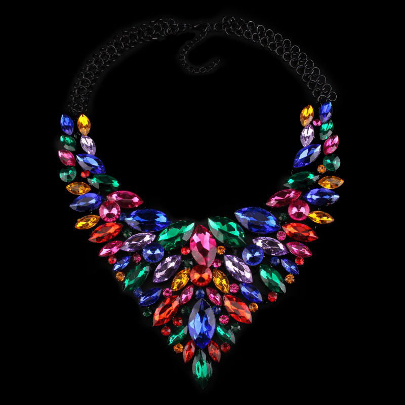 Collier en Strass en alliage Chaîne de sweater en diamant