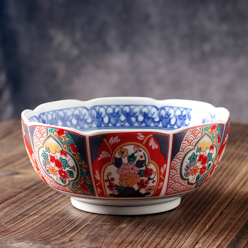Japonais Plaque de soupe en céramique peinture de cour Retro Nostalgie