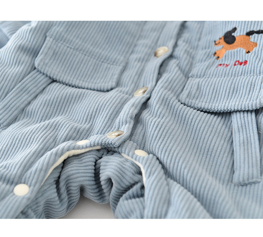 Manteau en coton rembourré Corduroy pour garçons et filles