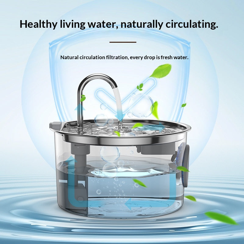 Fontaine d'eau de chat recirculation automatique en acier inoxydable