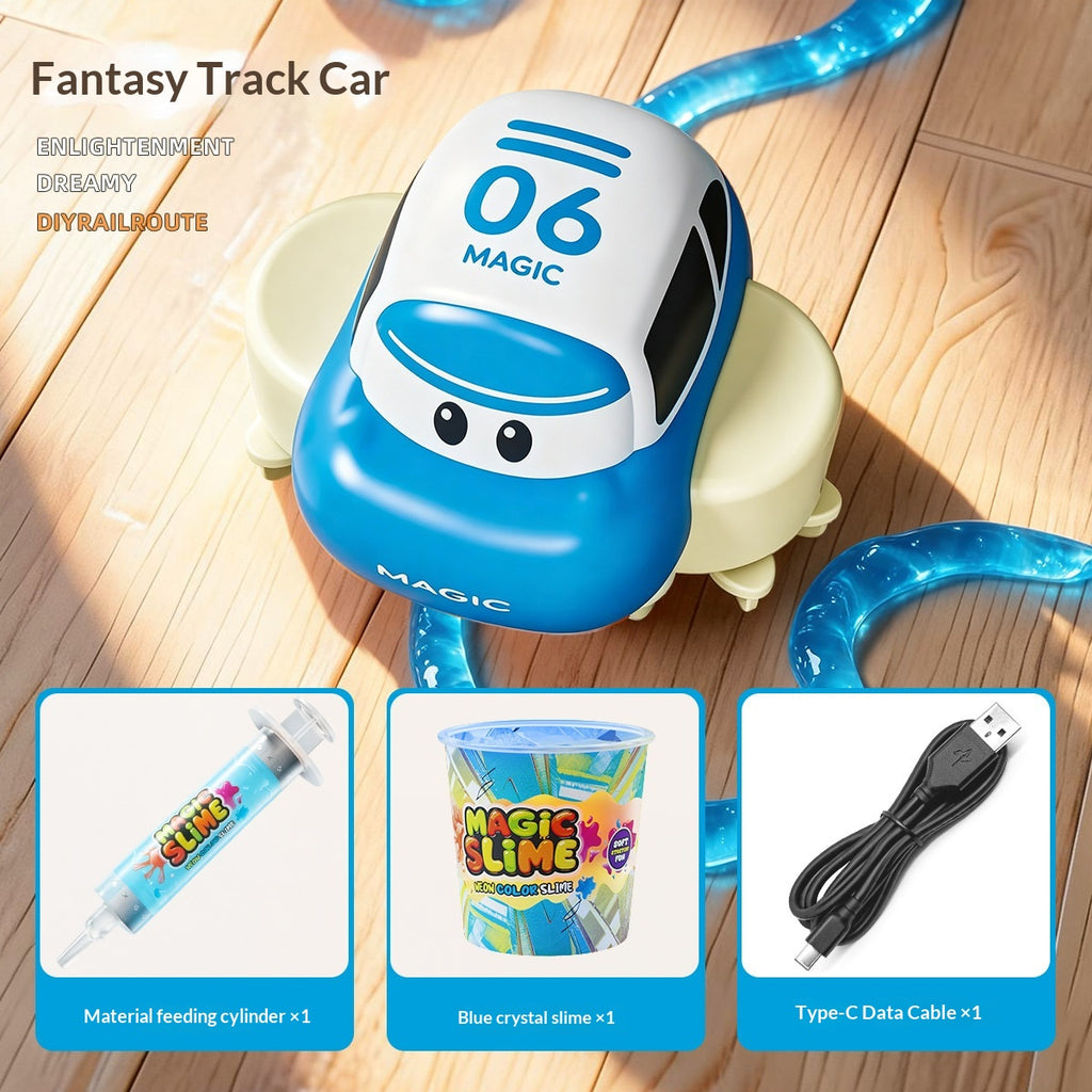 Schleich Educational DIY Free-Drawing Crystal Slime Dreamy Track Car Toy