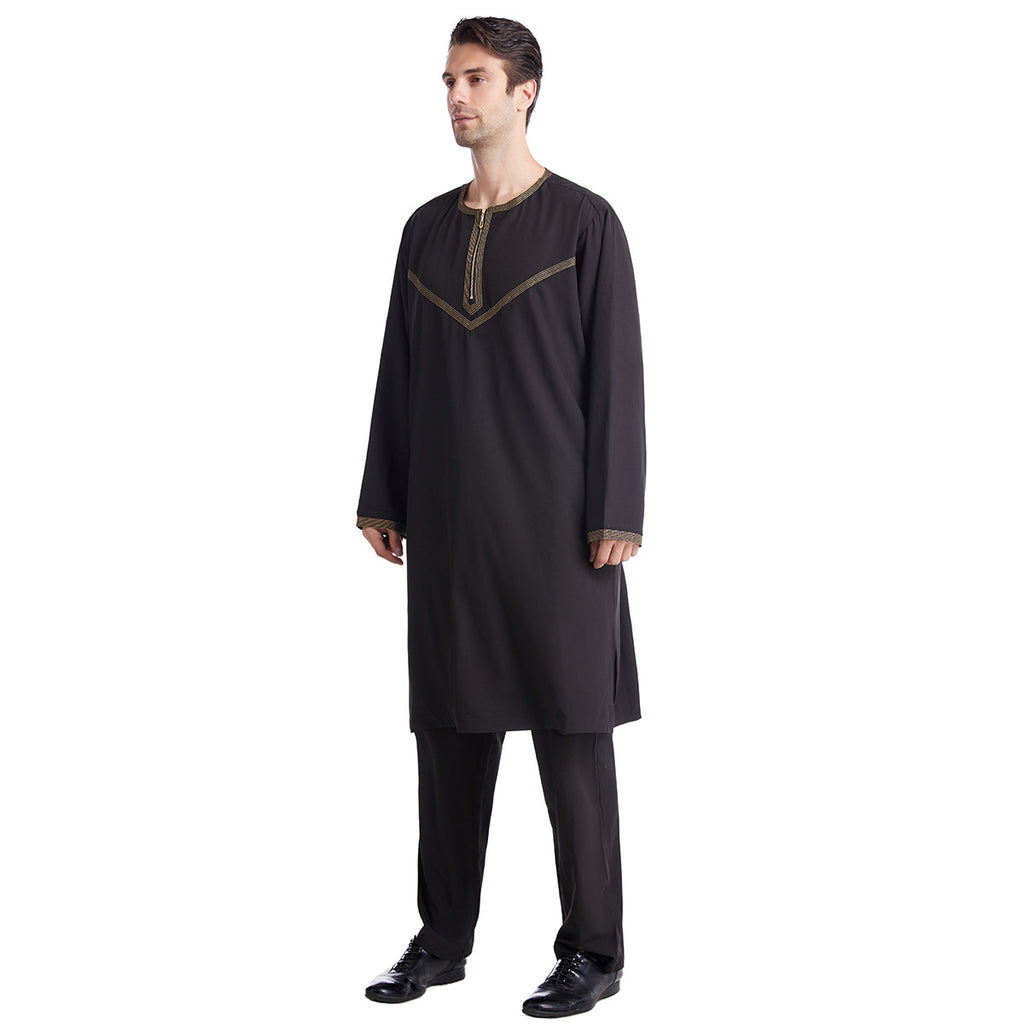 Robe en polyester brodé pour hommes