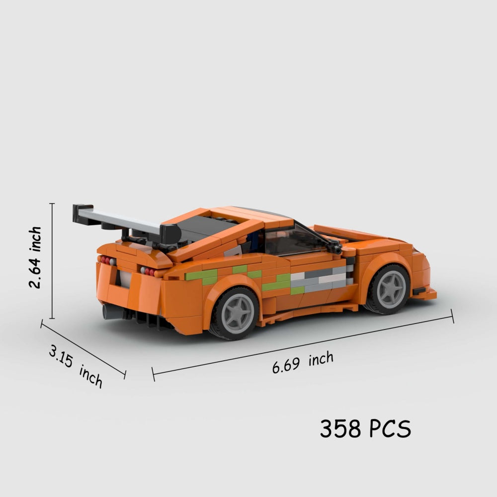 358PCS Orange Sports Car MOC Building Blocks MK4
