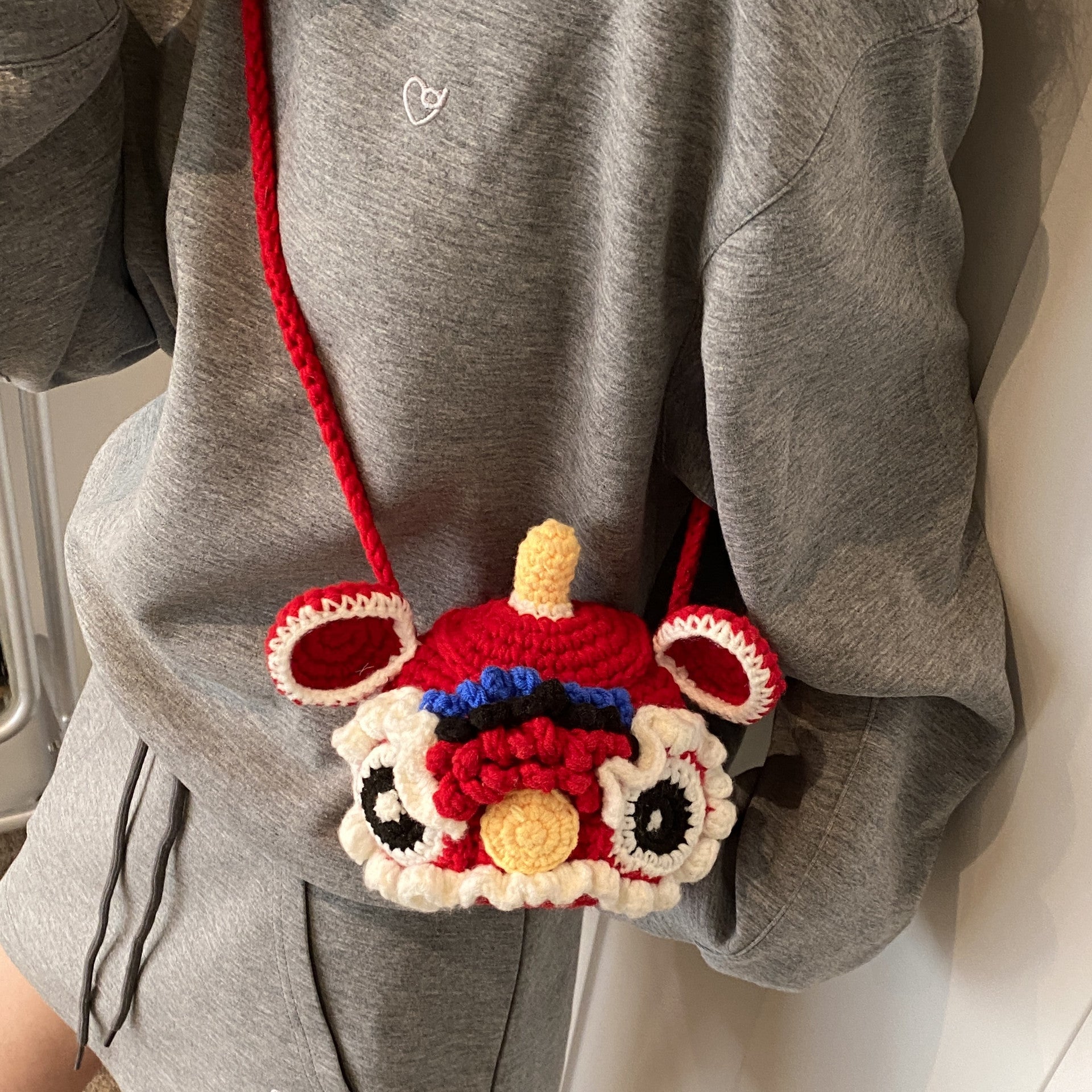 Sac à tambour imprimé Lion rouge - Boîtier de rangement pour instruments de percussion portable avec Fab durable