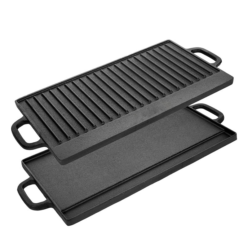 Assiette en fonte Fer réversible BBQ Pâte à frire Grille double face