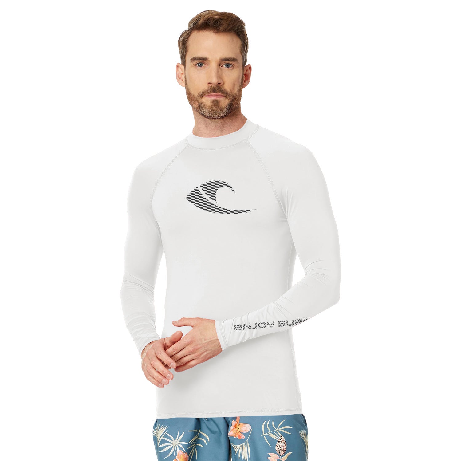 Maillot de bain d'été T-shirt manches longues pour homme