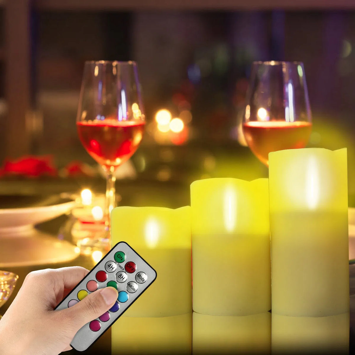 Bougies sans flamme de 12 couleurs - Bougies LED avec télécommande et minuterie automatique