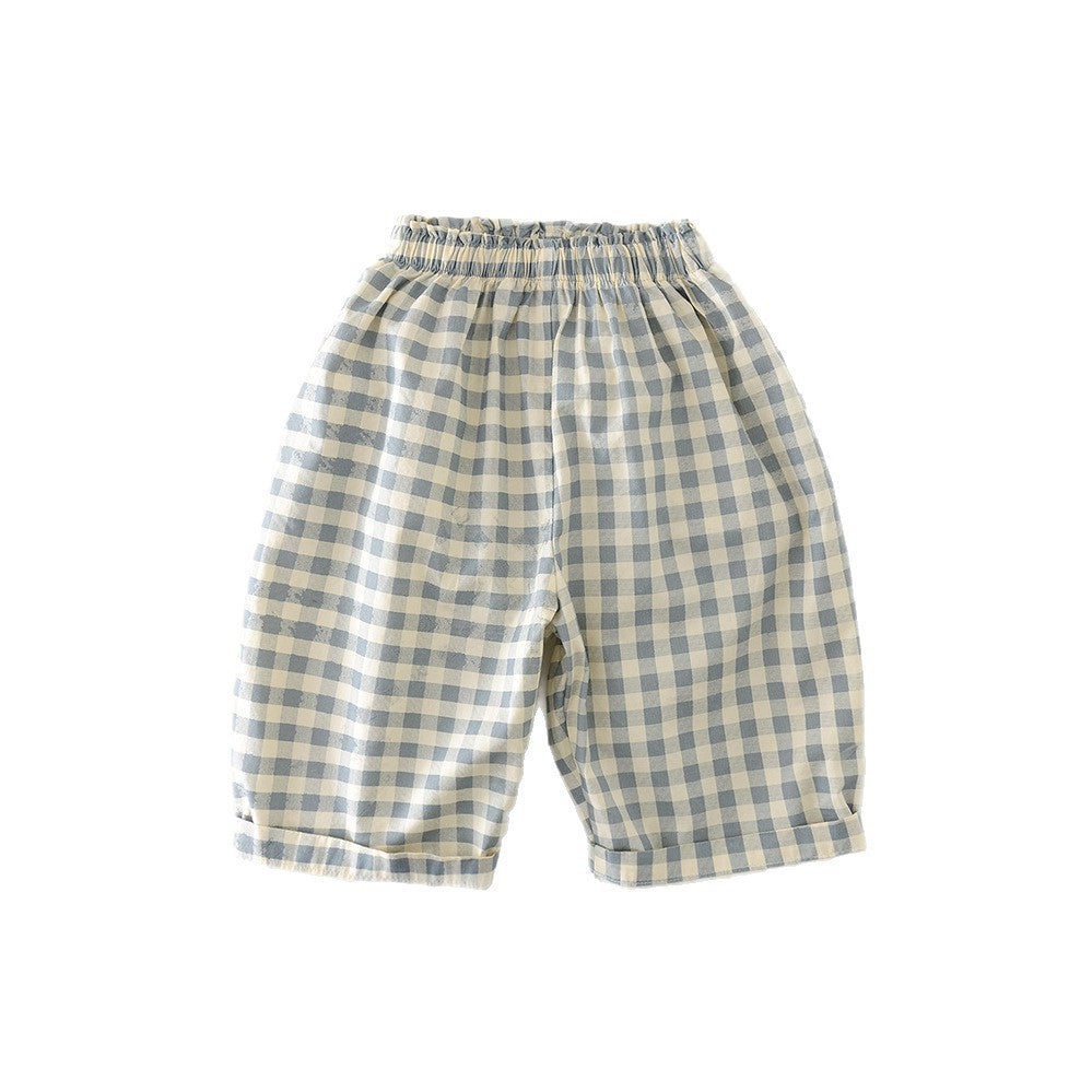 Garçons Cotton pantoufle en tissu plaqué Pantalons à large jambe