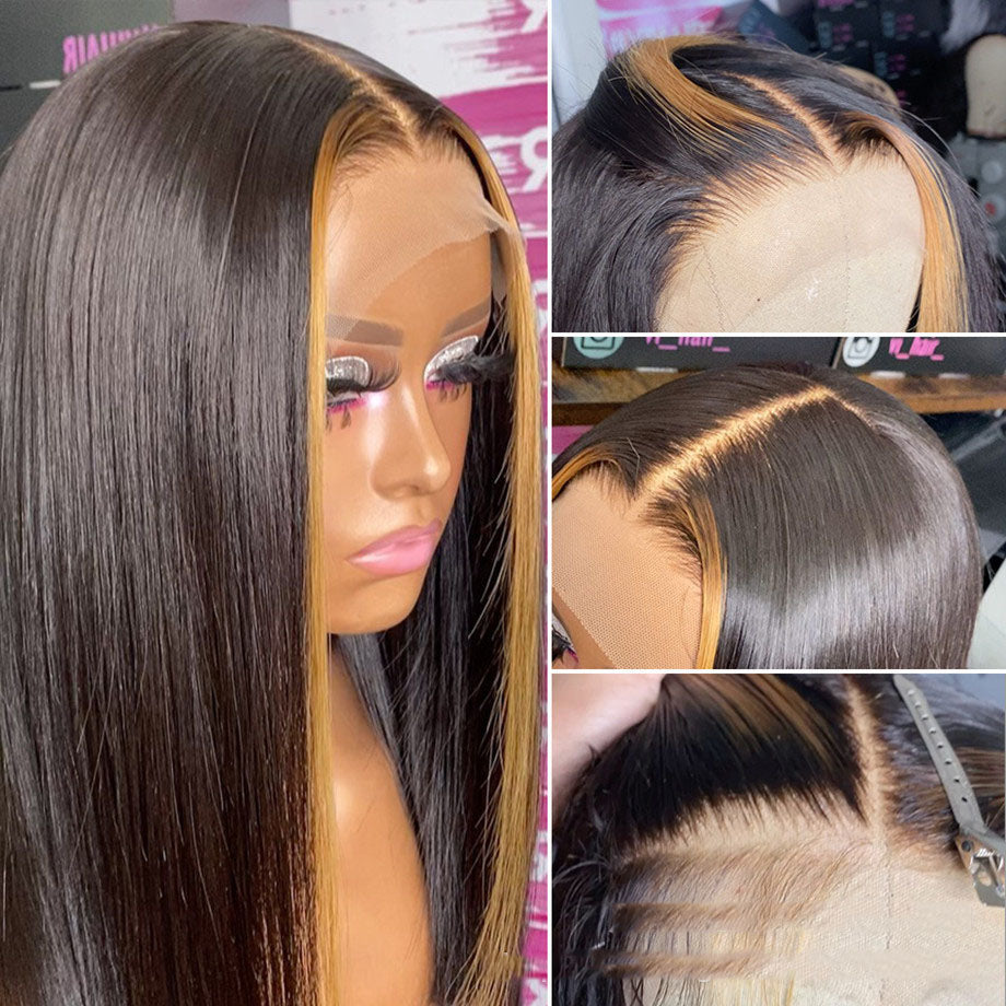Mettre en évidence Ombre Perruque transparente Cheveux humains