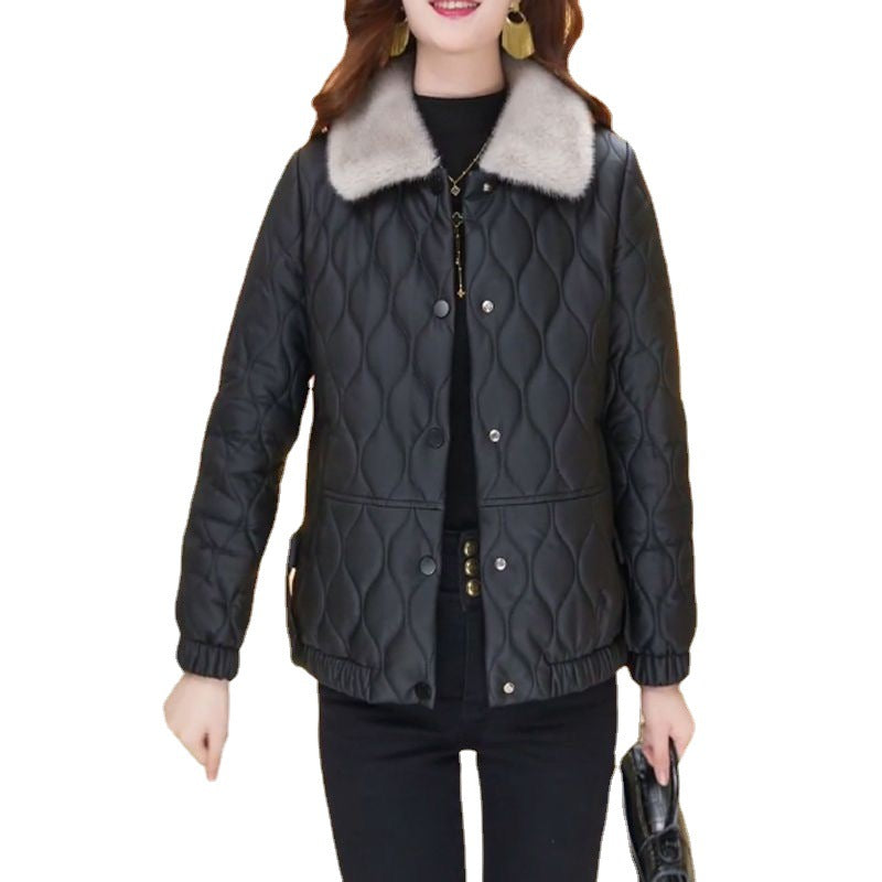 Manteau en cuir jetable en coton pour femmes