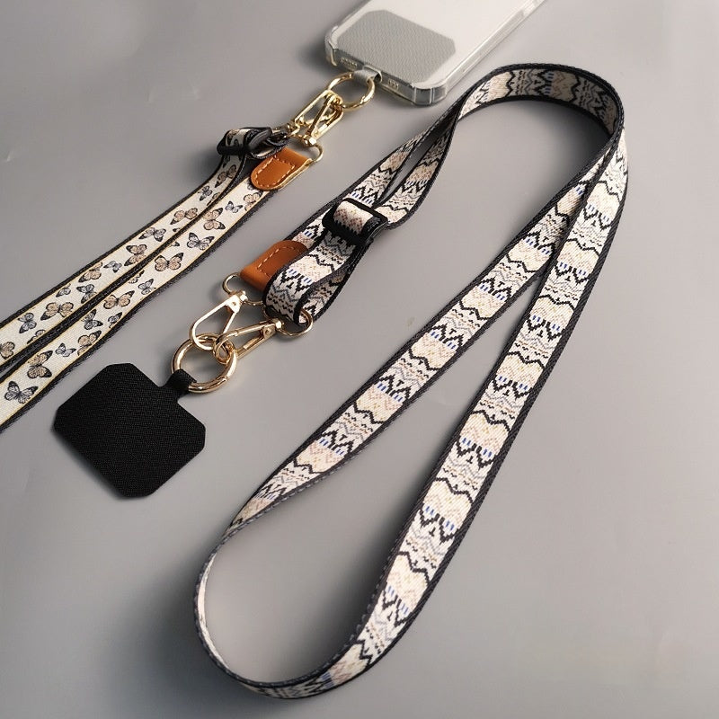 Téléphone portable Lanyard Crossbody Bag Solid Color Long Braces Détachable Multi-usage Strap