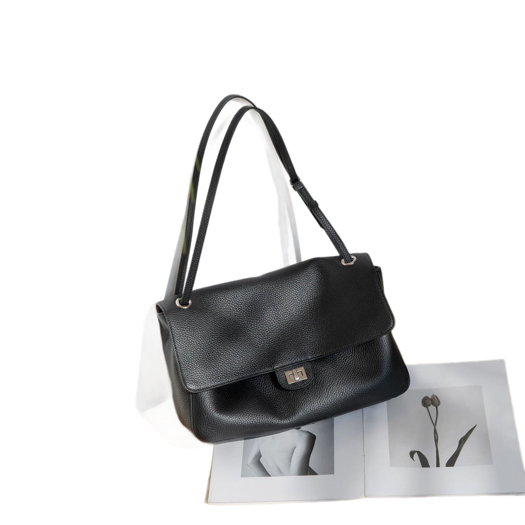 Crossbody Full-grain Sac de navette en cuir élégant