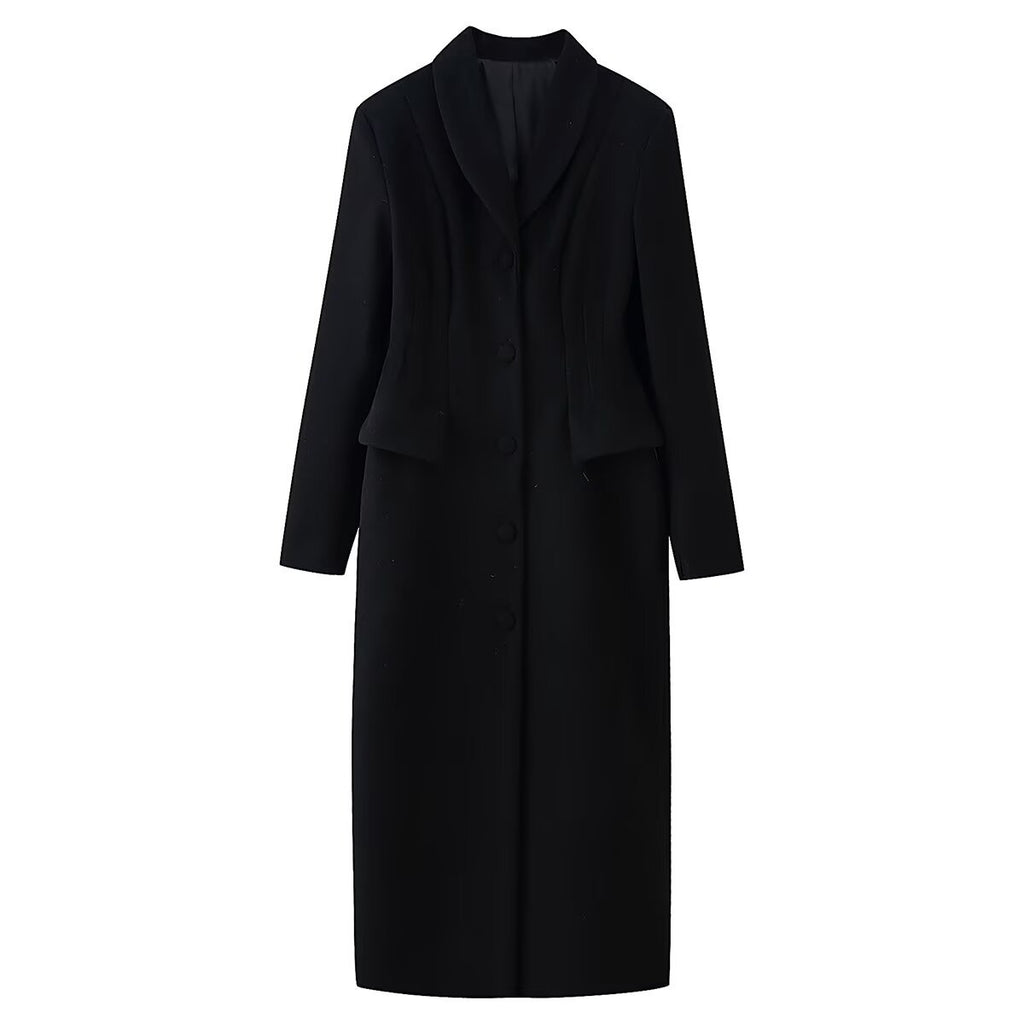 Manteau de poche à laque boutonnée mode