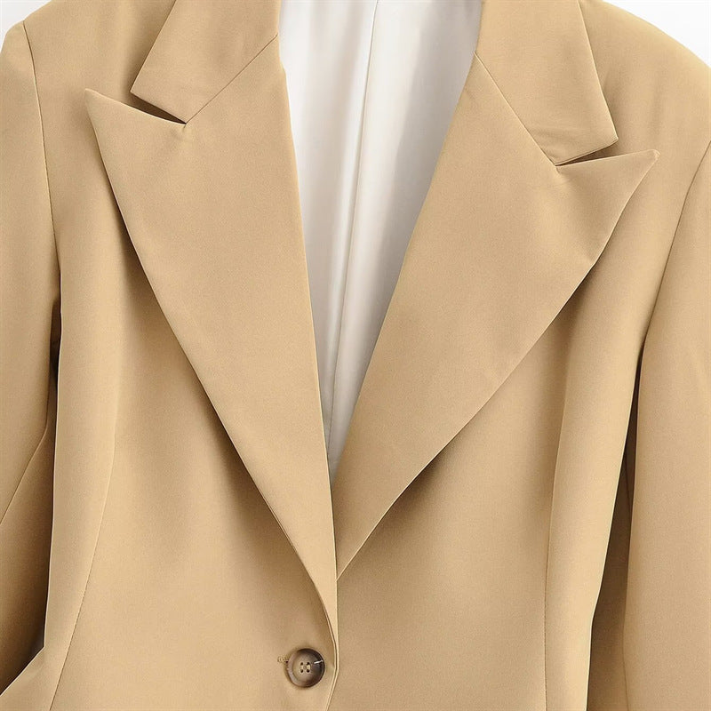 Veste mode à manches longues à manches longues Lapel Slim-fit