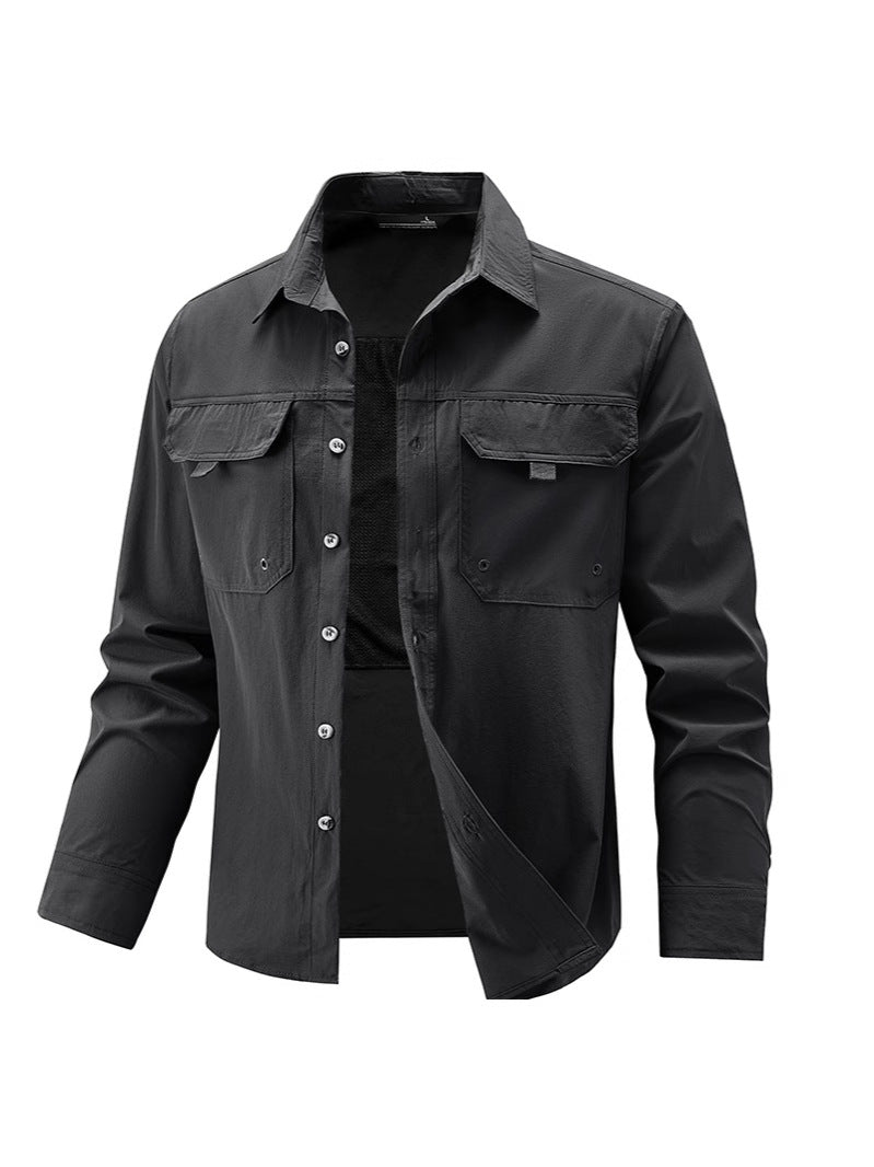 Chemise à manches longues stretch rapide pour hommes