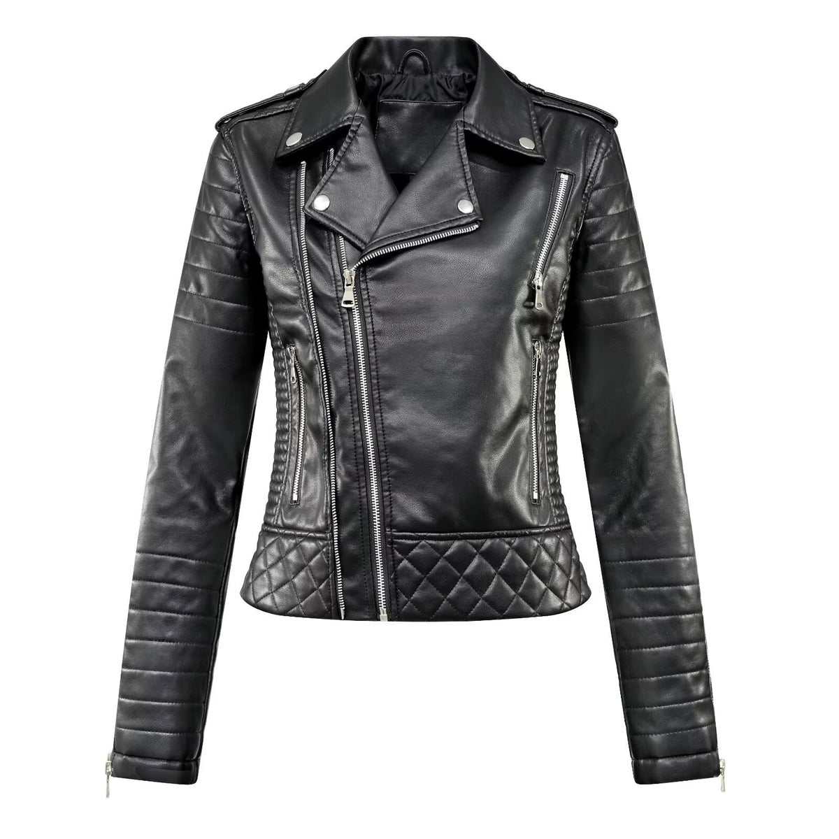 Veste en cuir PU pour femmes