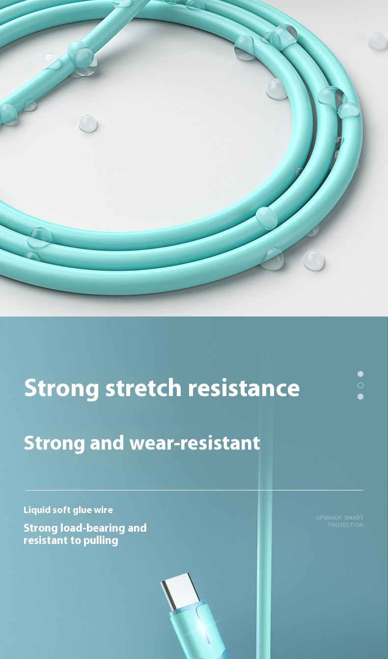 Le câble de charge rapide de données est adapté pour téléphone mobile câble de charge en silicone liquide W