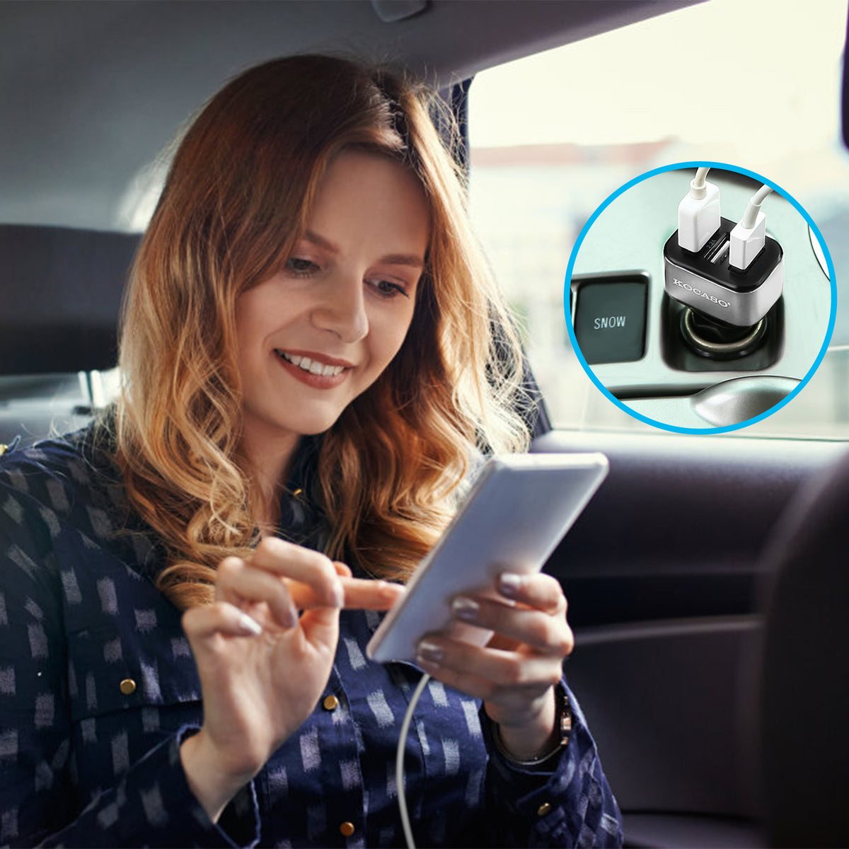 1Pc 3-Port 30W 5.5A USB Car Charger for iOS 16 15 14 and above Phone