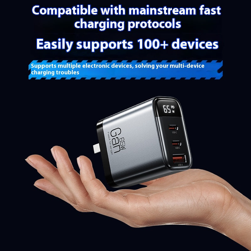 Gallium Nitride Three-Port Charging Data Sheet Smart Digital Display Mobile Phone Charger