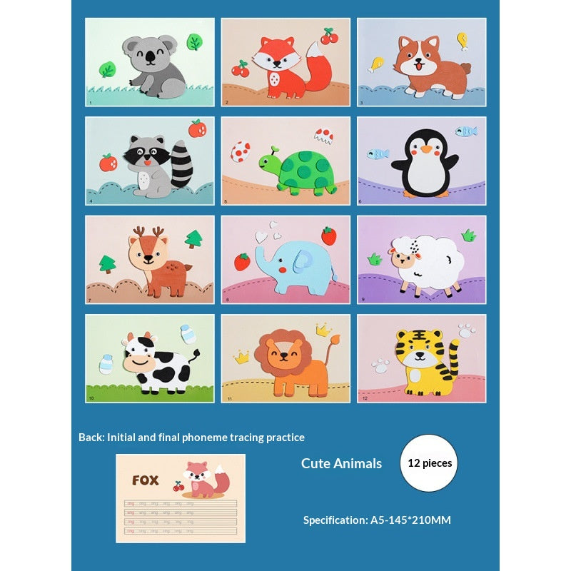 Stickers Maternelle Petit Cadeau 3D Bricolage Jouet éducatif