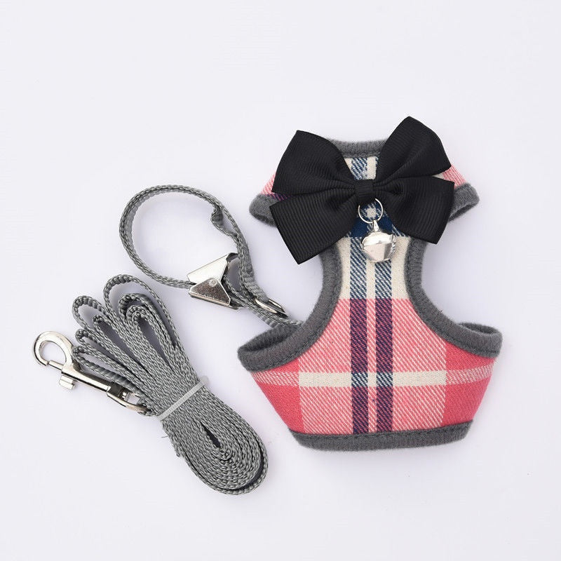 Leash de style vestois pour les chats et les chiens à pied