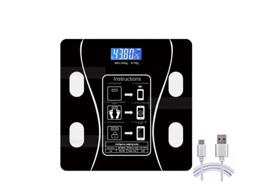 Body Fat Scale 180 Kg Bluetooth Smart BMI échelle de salle de bain sans fil numérique