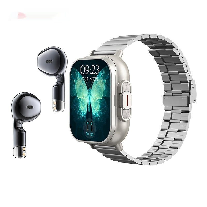 Heure d'arrivée Smart Watch Casque Bluetooth TWS Deux en un rythme cardiaque