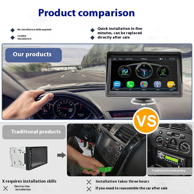 Voiture portable de 7 pouces sans fil et l'image HD filaire