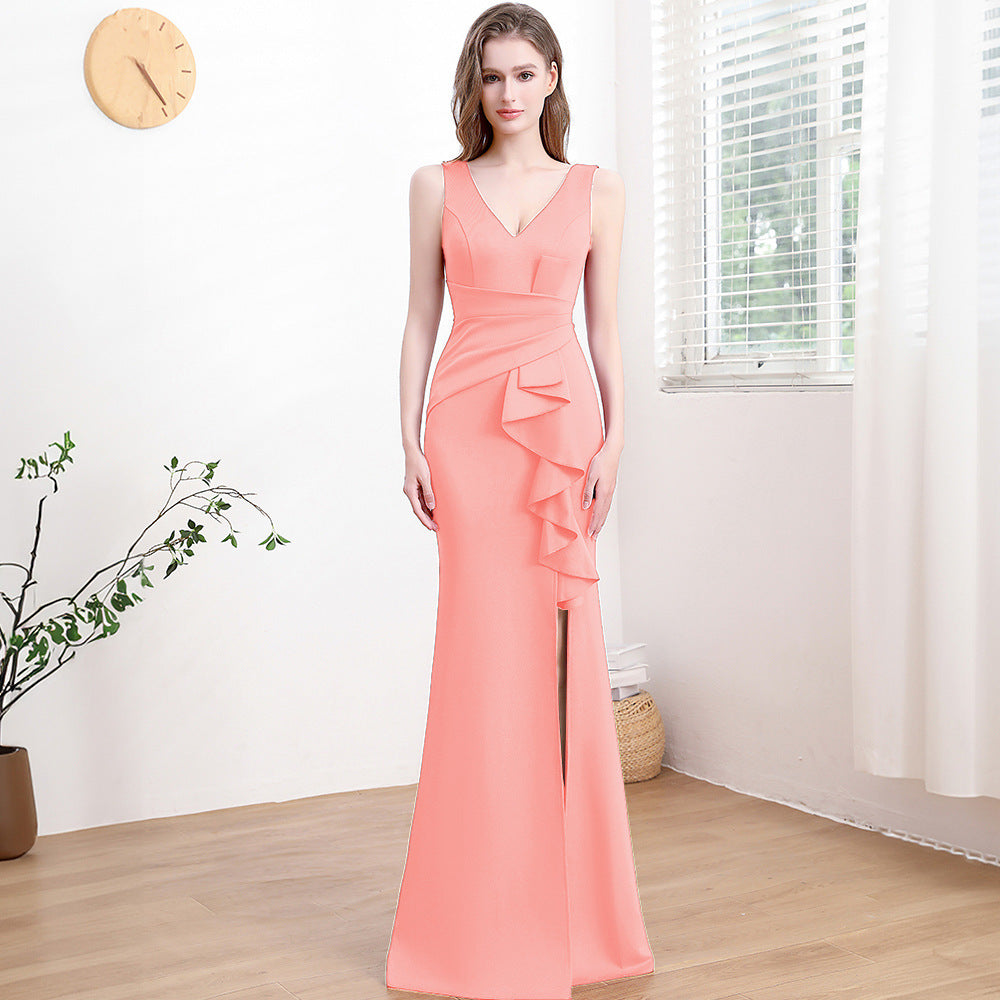 Gown soirée pour les femmes haut de gamme élégant simple et léger luxe